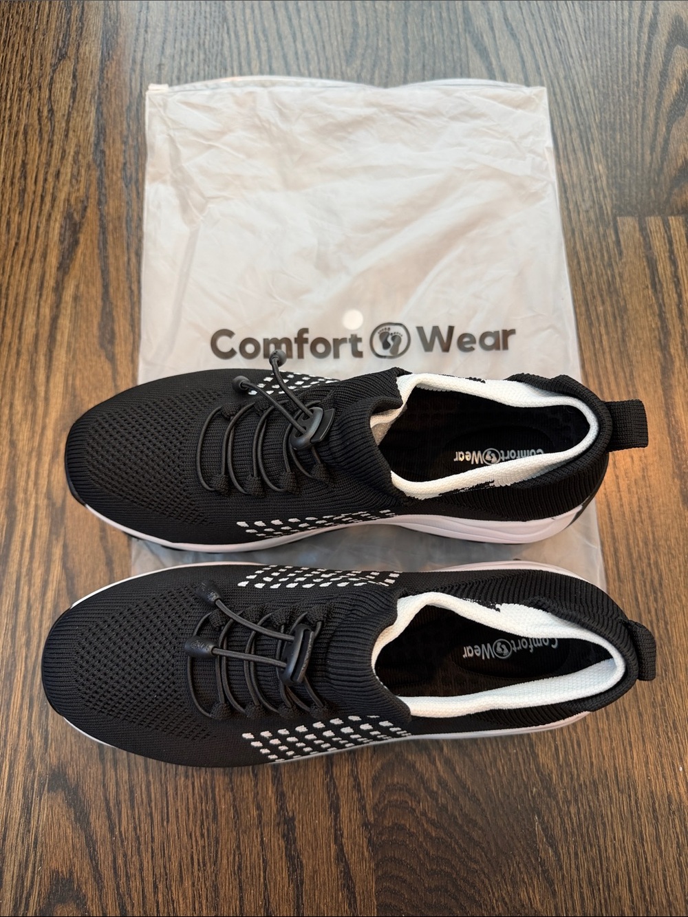 Women’s Black Athletic Slip-On Sneakers. COMFORT WEAR.  NWT